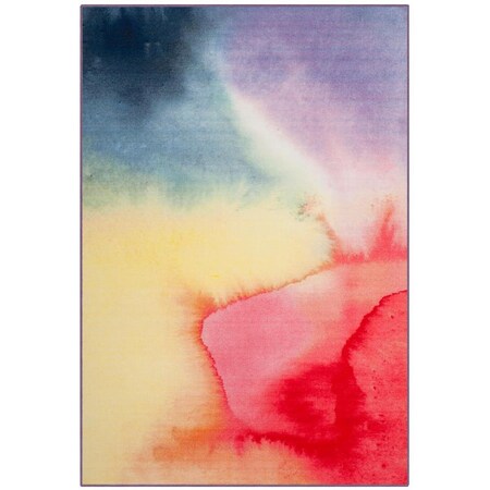 Safavieh 6 ft.-7 in. x 9 ft. Paint Brush Power Loomed Medium Rectangle Area Rug Fuchsia & Yellow PTB118A-6